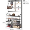 Multifunctional Shoe Rack Organizer Simple Floor Coat Rack Shoe Hat Rack 4 Layer