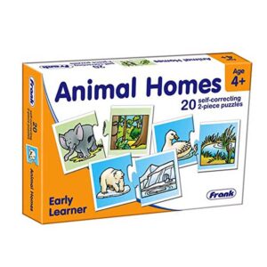 Animal homes puzzle 20 self correcting 2 piece puzzle