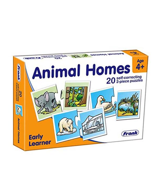 Animal homes puzzle 20 self correcting 2 piece puzzle