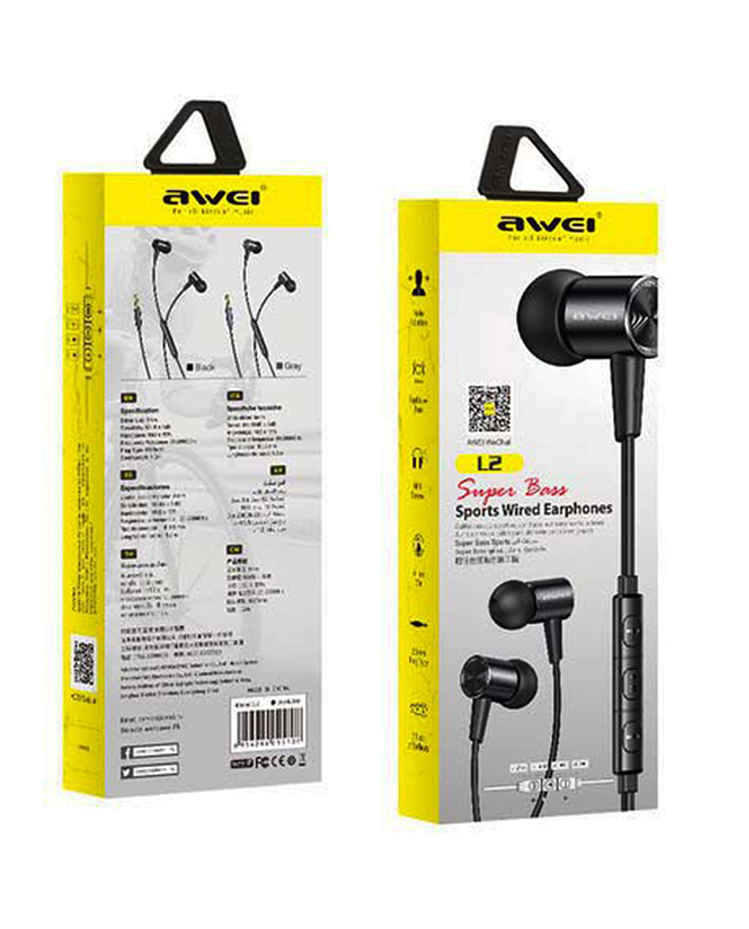 Awei super bass sport wired earphone L2