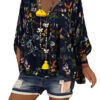 Woman Bohemia Long Sleeve Butterfly Printed