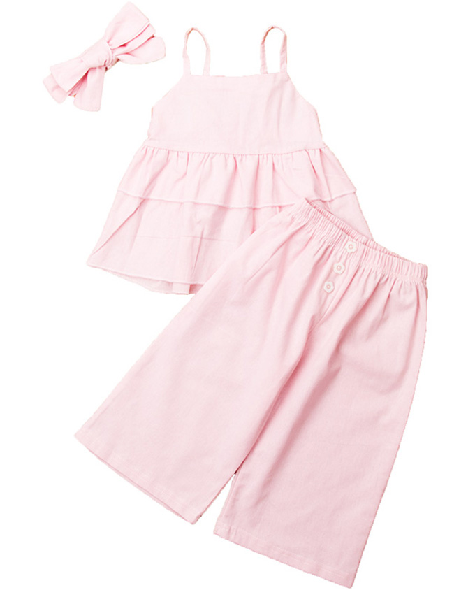 3T Fashion Cute 3Pcs Toddler Kids Baby Girls pink