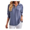 EMERY ROSE Solid Button Detail Blouse